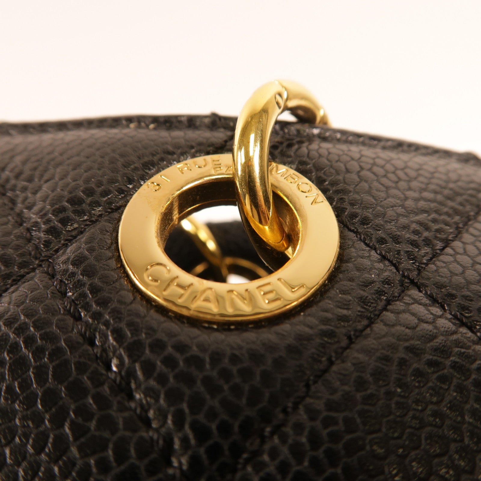 CHANEL 牛皮皮革Tote Bag金扣肩背袋