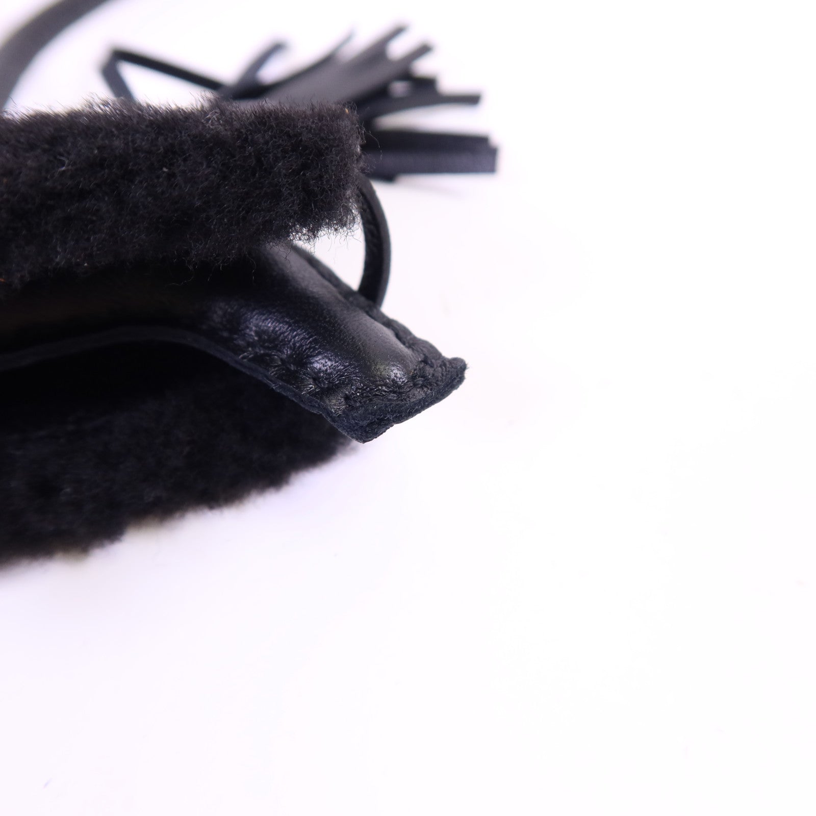 HERMES Milo皮革/羊毛Robeo Plush PM金扣掛飾