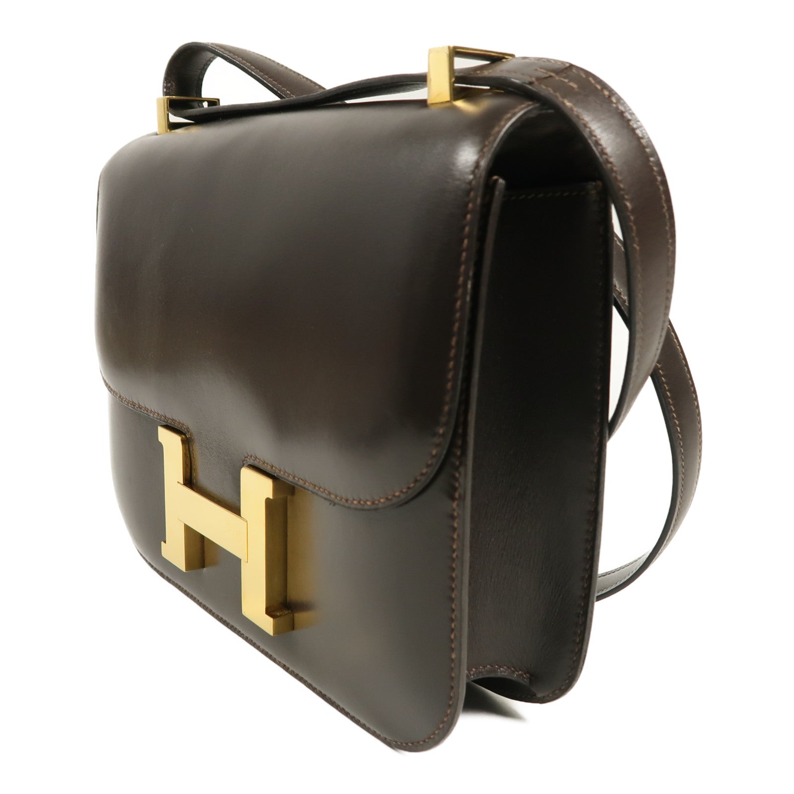 HERMES Box Calf皮革Constance 23金扣肩背袋