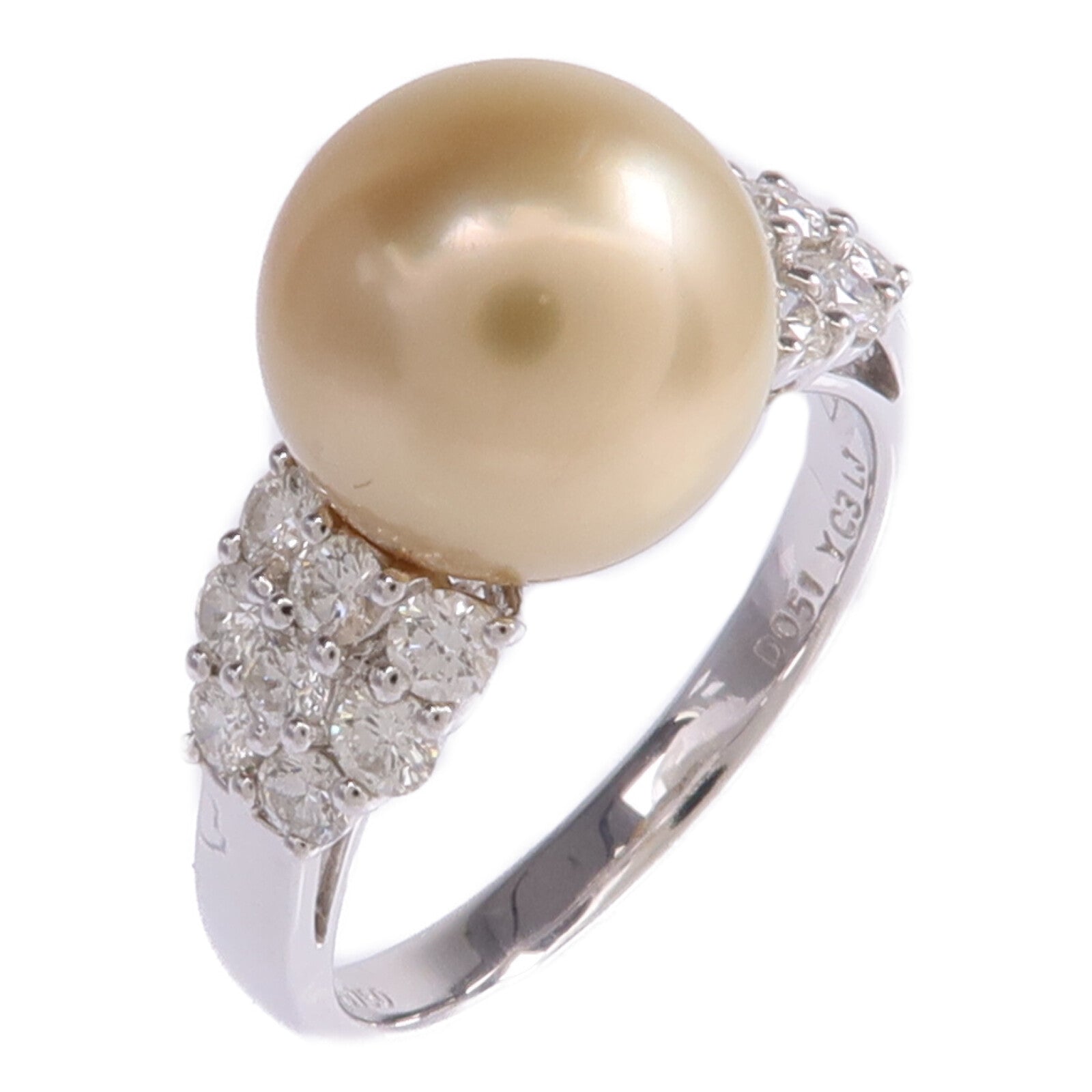 JEWELRY 【激減優惠】18K白金Pearl Diamond Ring珍珠/鑽石戒指US#5.5