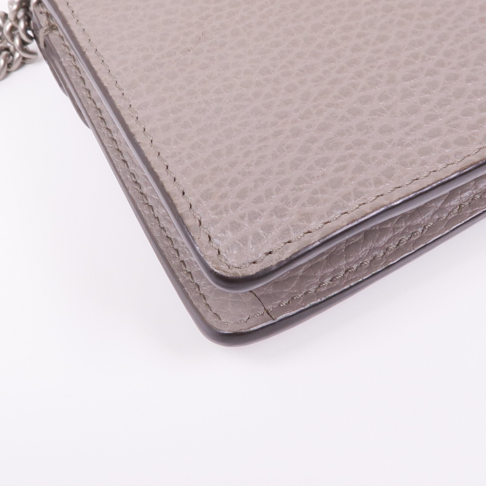 GUCCI 牛皮皮革Chain Shoulder銀扣鏈帶肩背袋