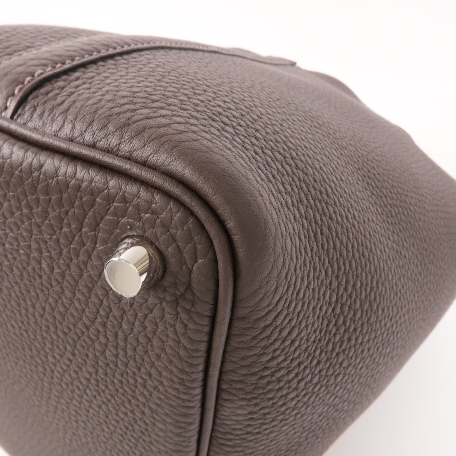 HERMES Clemence皮革Picotin PM手挽袋Macassar