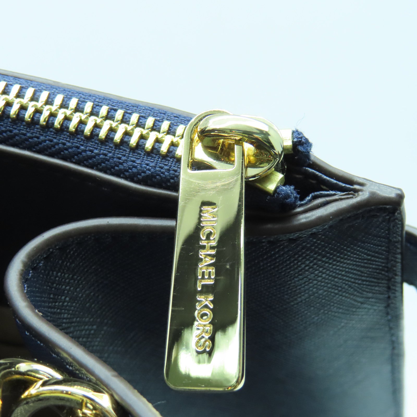 Michael Kors 牛皮皮革2way Shoulder Bag金扣手挽肩背两用袋深蓝色