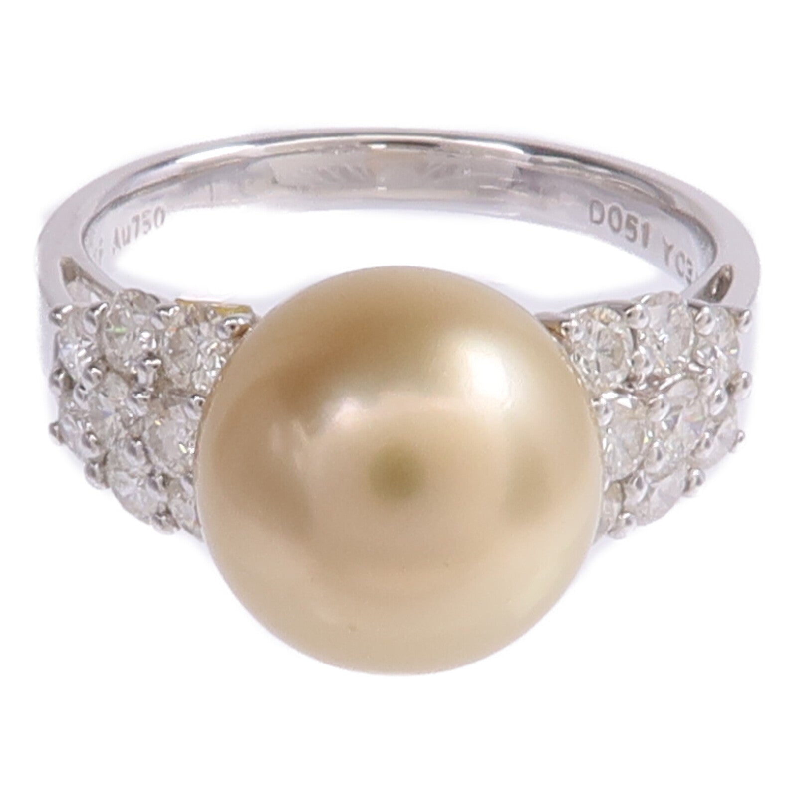 JEWELRY 【激減優惠】18K白金Pearl Diamond Ring珍珠/鑽石戒指US#5.5