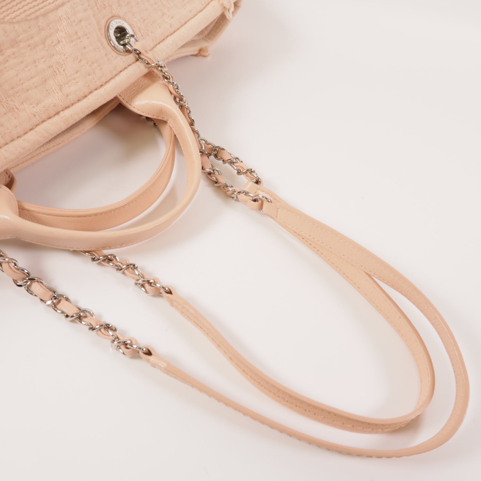 CHANEL 帆布Totebag銀扣手挽肩背兩用袋