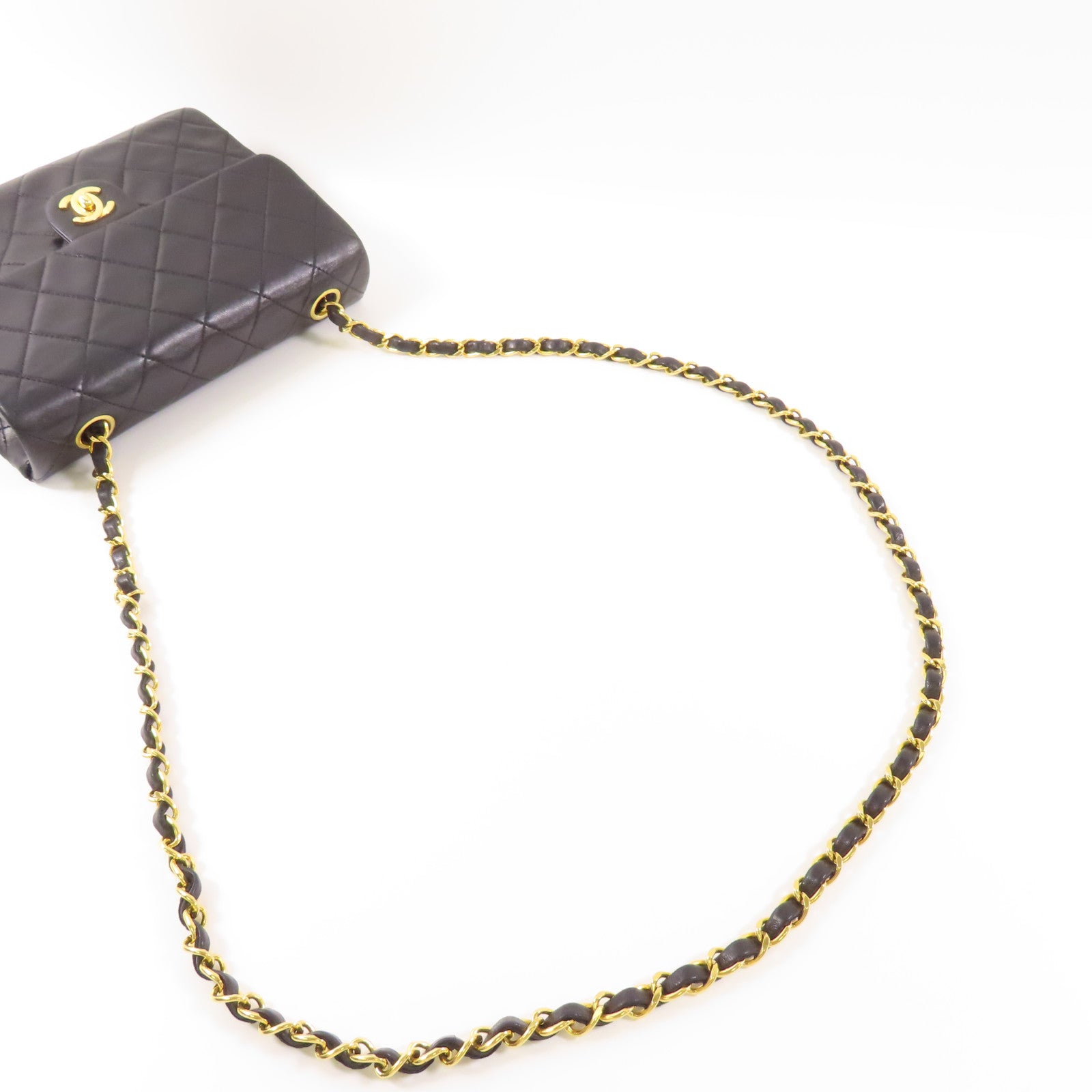 CHANEL 羊皮皮革Chain Shoulder Bag金扣鏈帶肩背袋