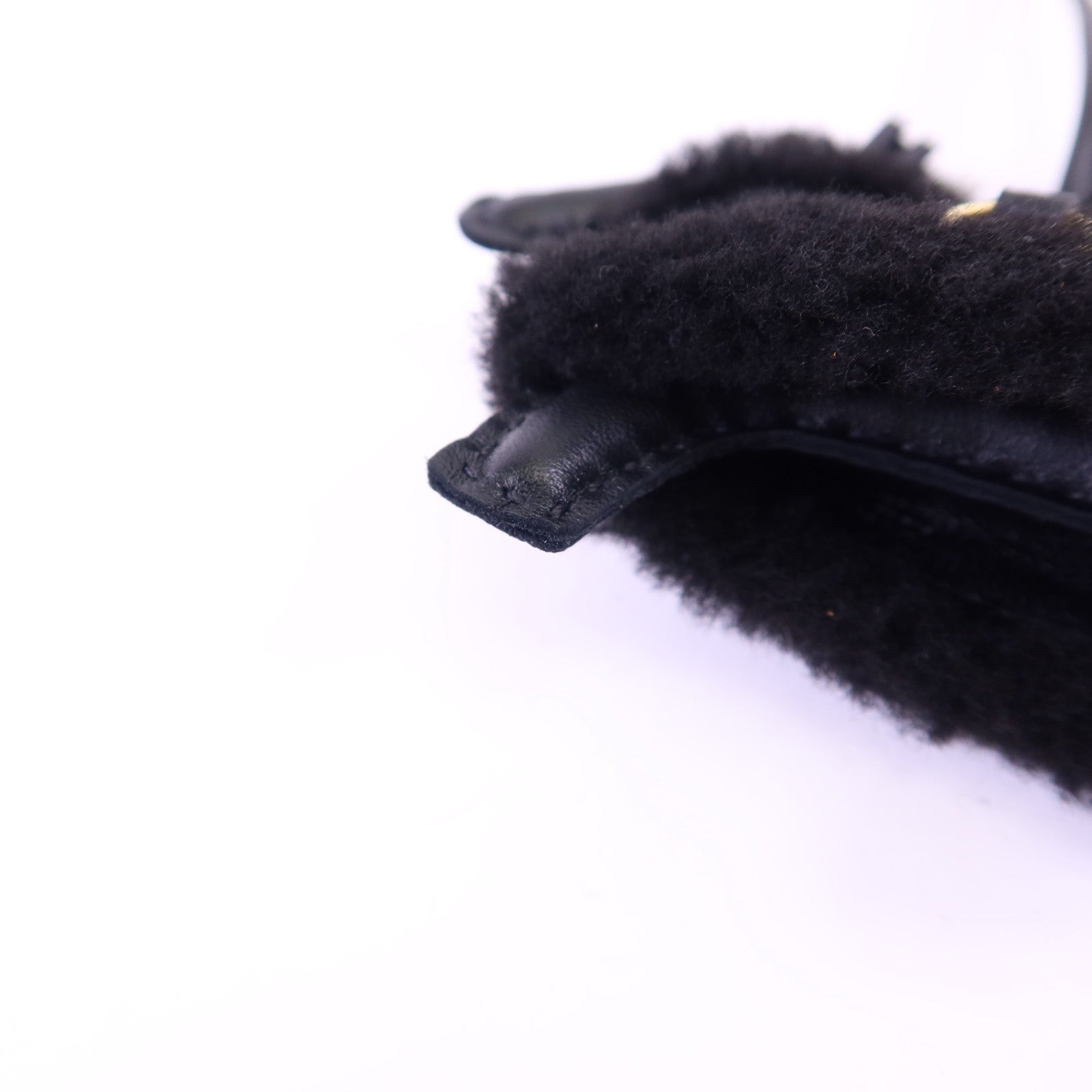 HERMES Milo皮革/羊毛Robeo Plush PM金扣掛飾
