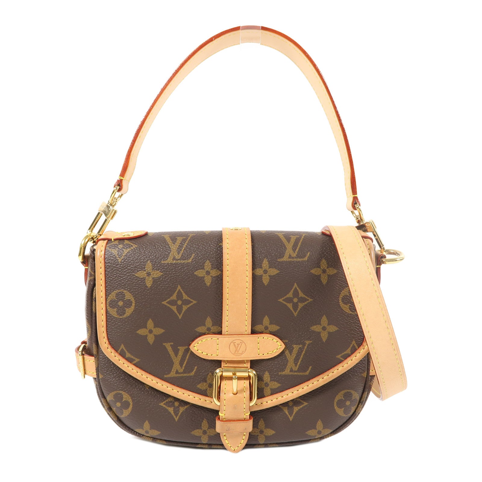 LOUIS VUITTON Monogram Saumur BB金扣手挽肩背兩用袋啡色
