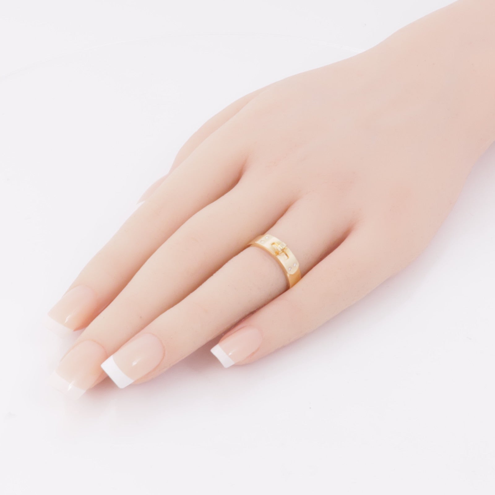 HERMES 18K玫瑰金Kelly Ring戒指Hermes#53/US#6.5