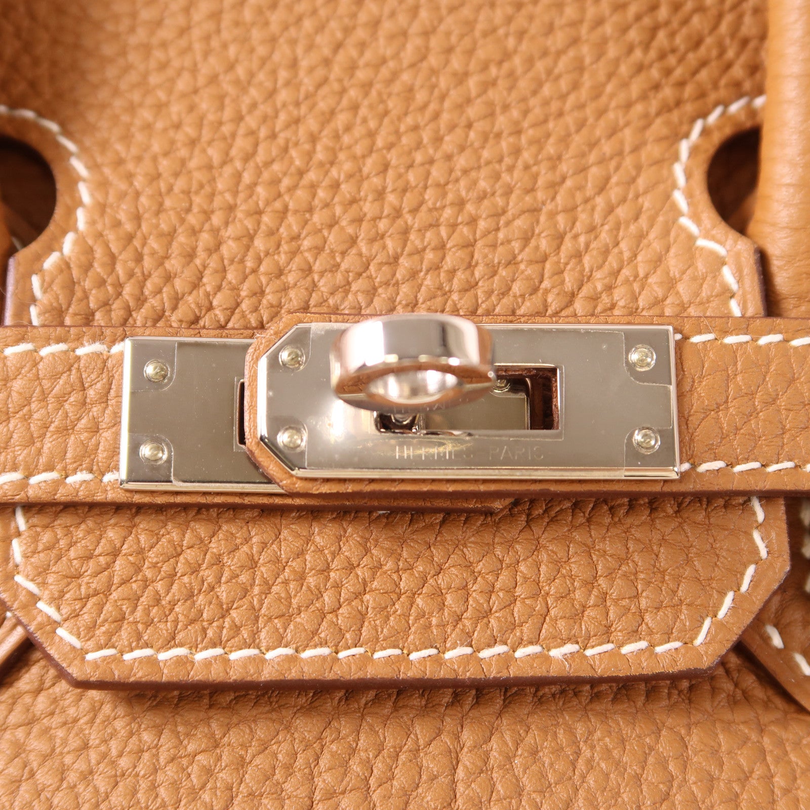 HERMES Togo皮革Birkin 25銀扣手挽袋Gold