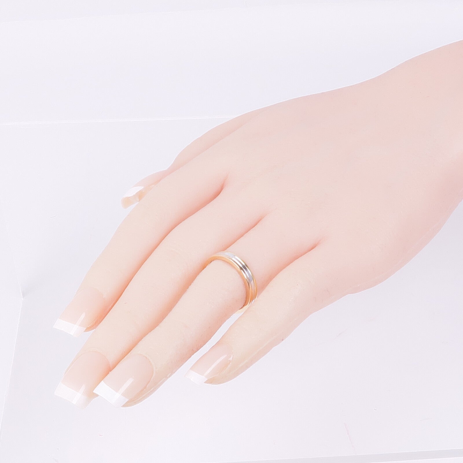 CARTIER 18K黃金/白金/玫瑰金Three Gold Ring戒指Cariter#52/US#6