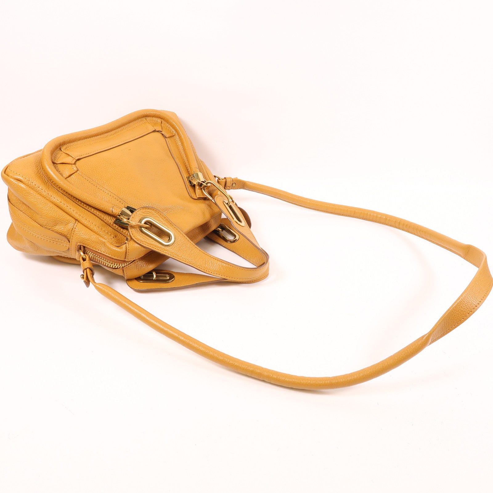 Chloe 牛皮皮革2 Way Shoulder金扣手挽肩背兩用袋