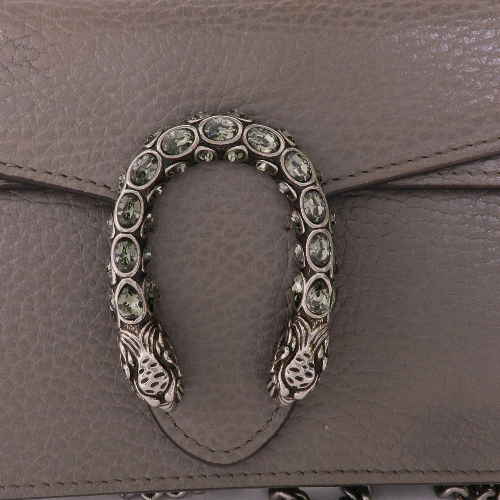 GUCCI 牛皮皮革Chain Shoulder銀扣鏈帶肩背袋