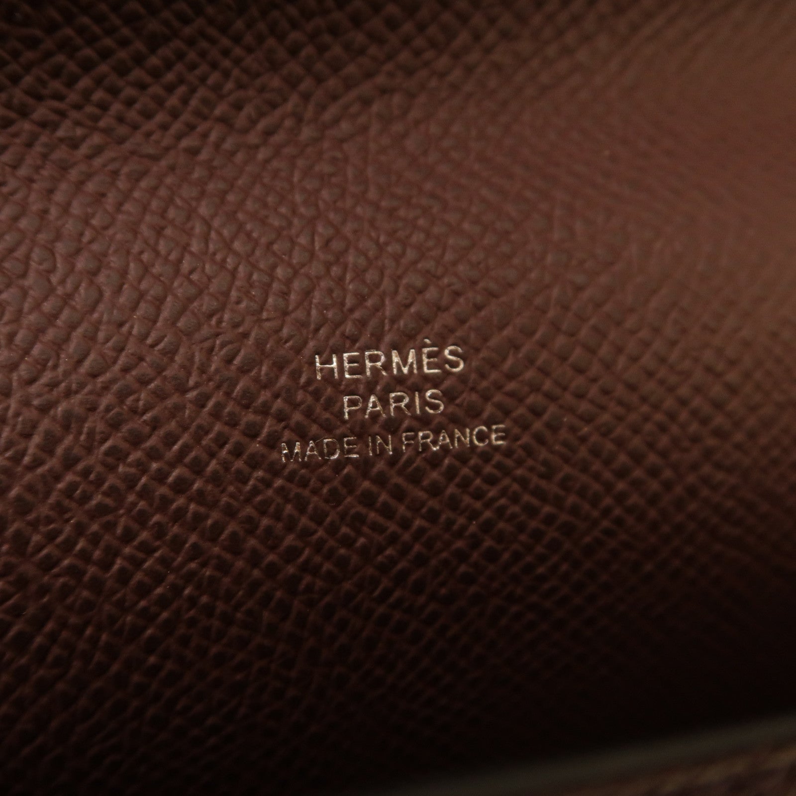 HERMES Epsom皮革Hermesnap Wallet銀扣肩背袋Rouge Sellier馬鞍紅色