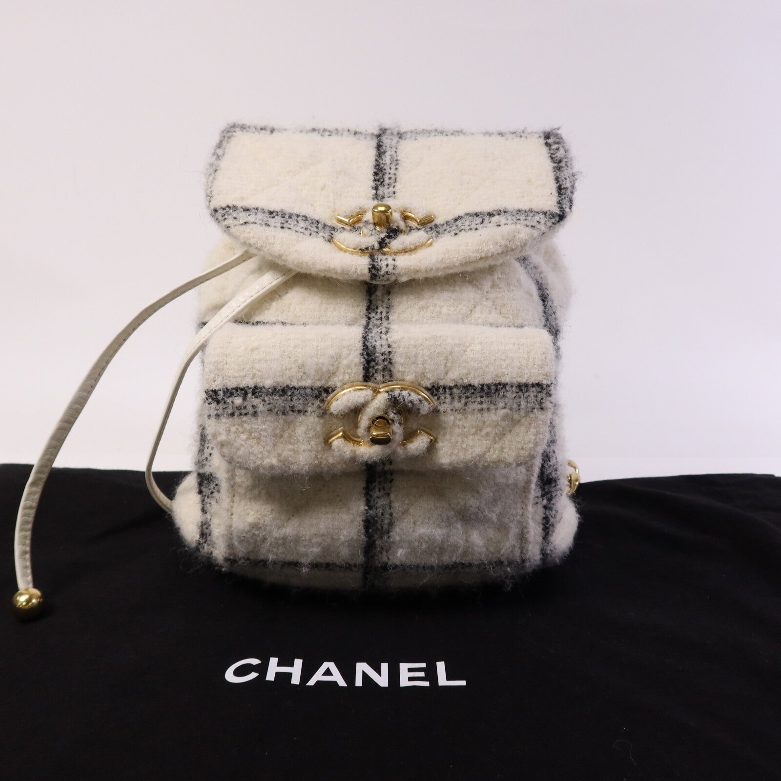 CHANEL 【激減優惠】Tweed 22K Duma金扣鏈帶背包