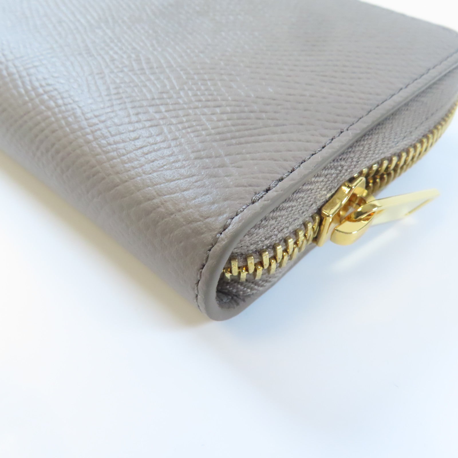 CELINE 牛皮皮革Small Zipped Wallet金扣錢包灰色