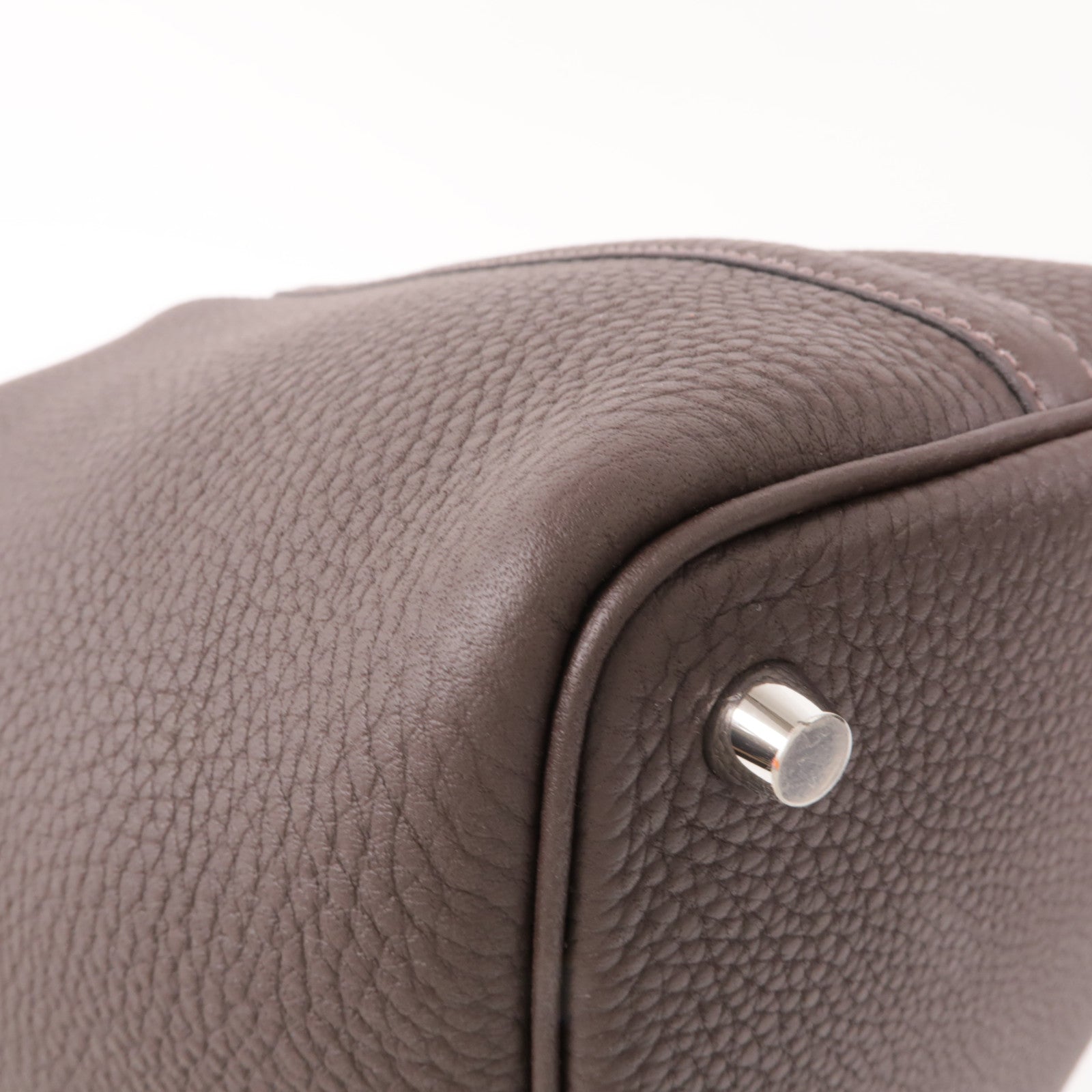 HERMES Clemence皮革Picotin PM手挽袋Macassar