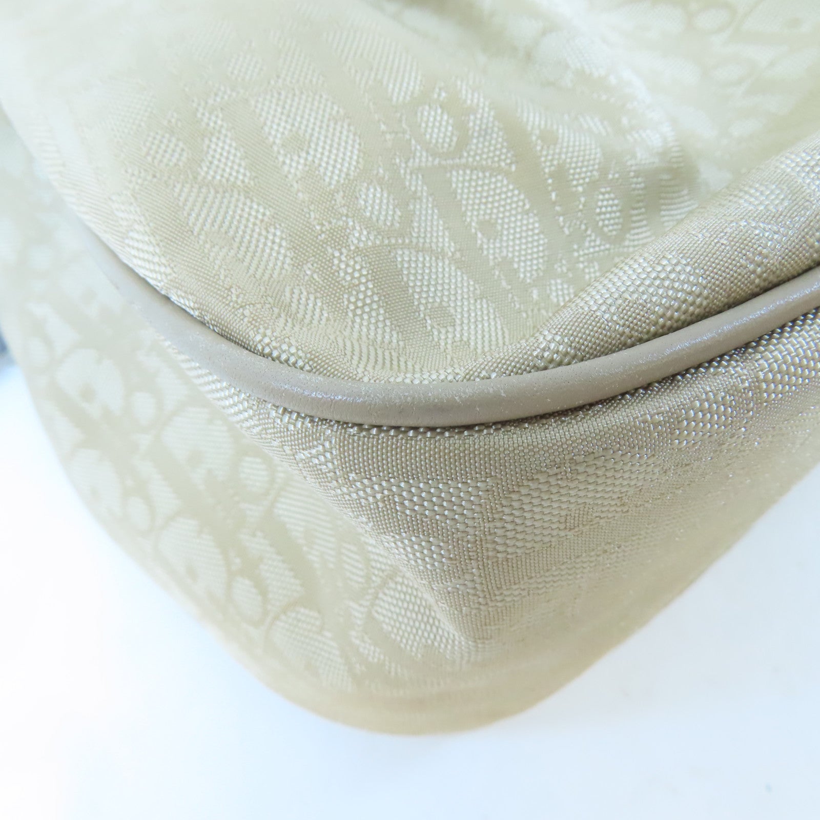 Dior 帆布Shoulder Bag銀扣肩背袋米色