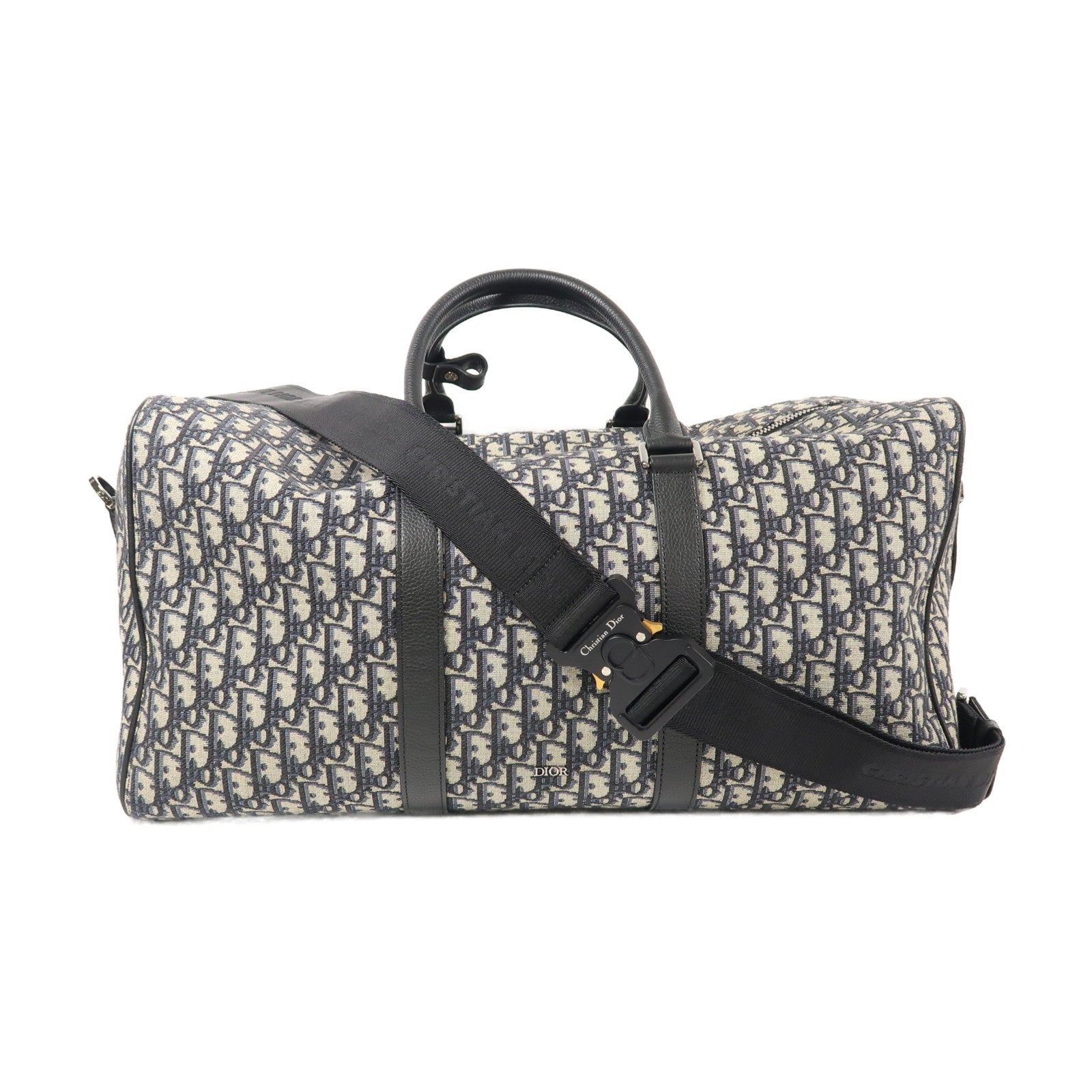 Dior 帆布Lingot 50銀扣波士頓包/肩背兩用袋