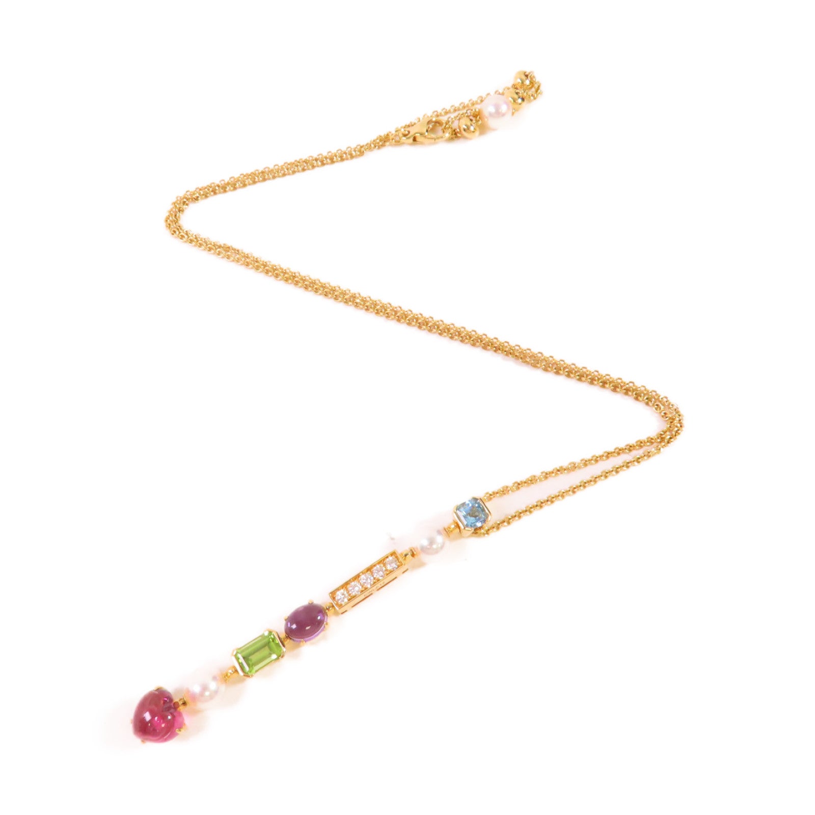 BVLGARI 18K黃金/鑽石/彩色寶石Allegra Necklace項鍊