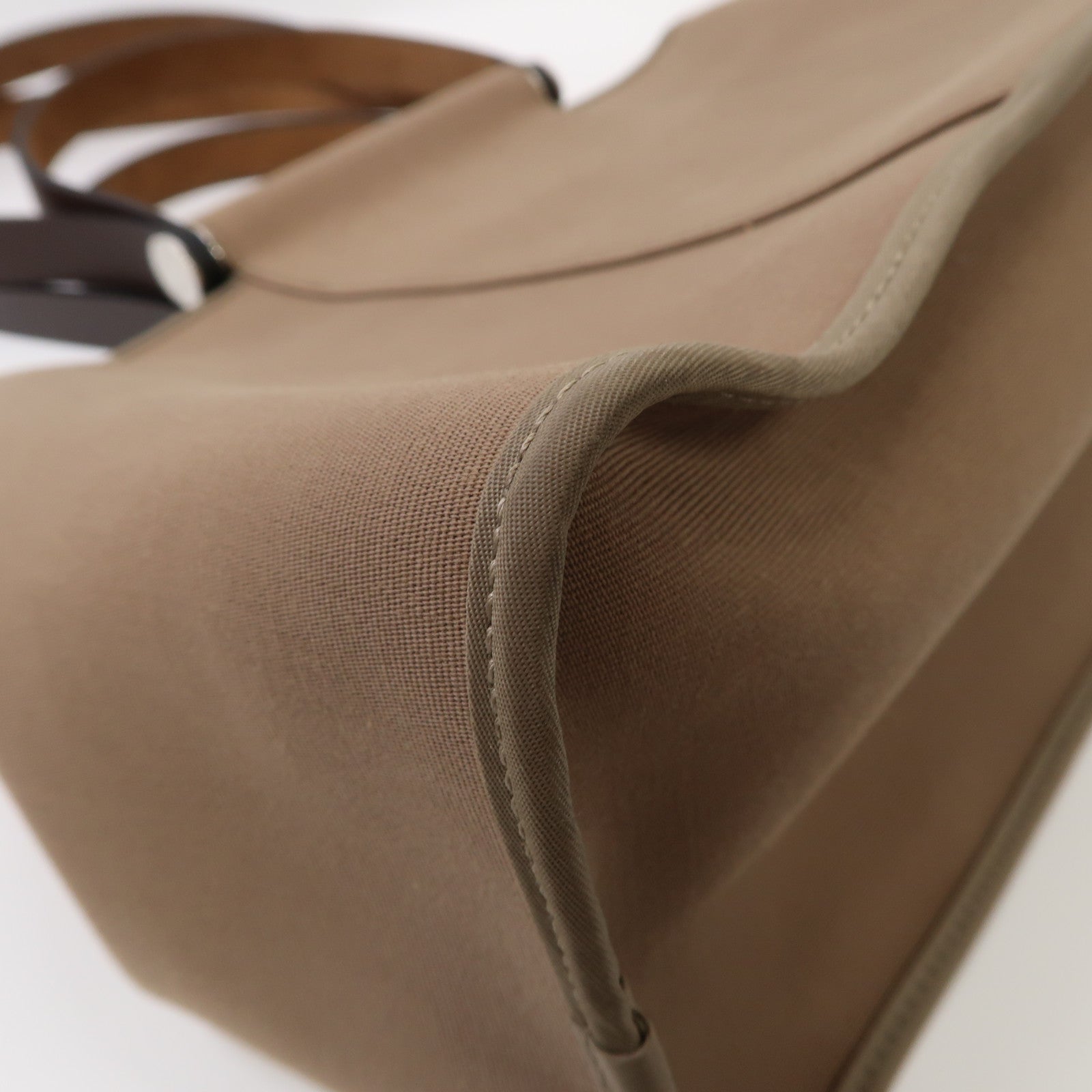 HERMES 【清倉大減價】Toile H帆布Cabag銀扣手挽肩背兩用袋大象灰色