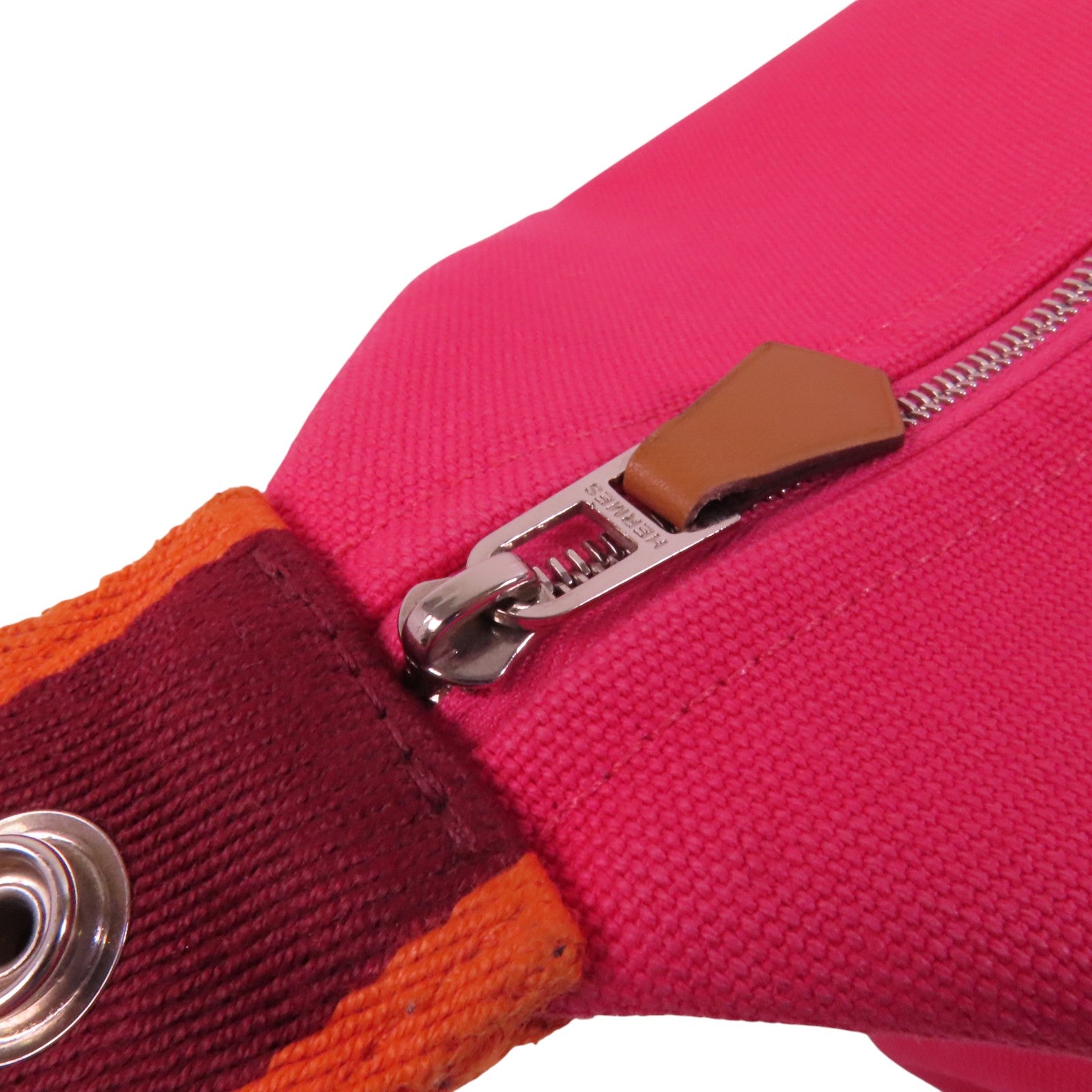 HERMES 帆布Bride A Brac GM銀扣手挽袋