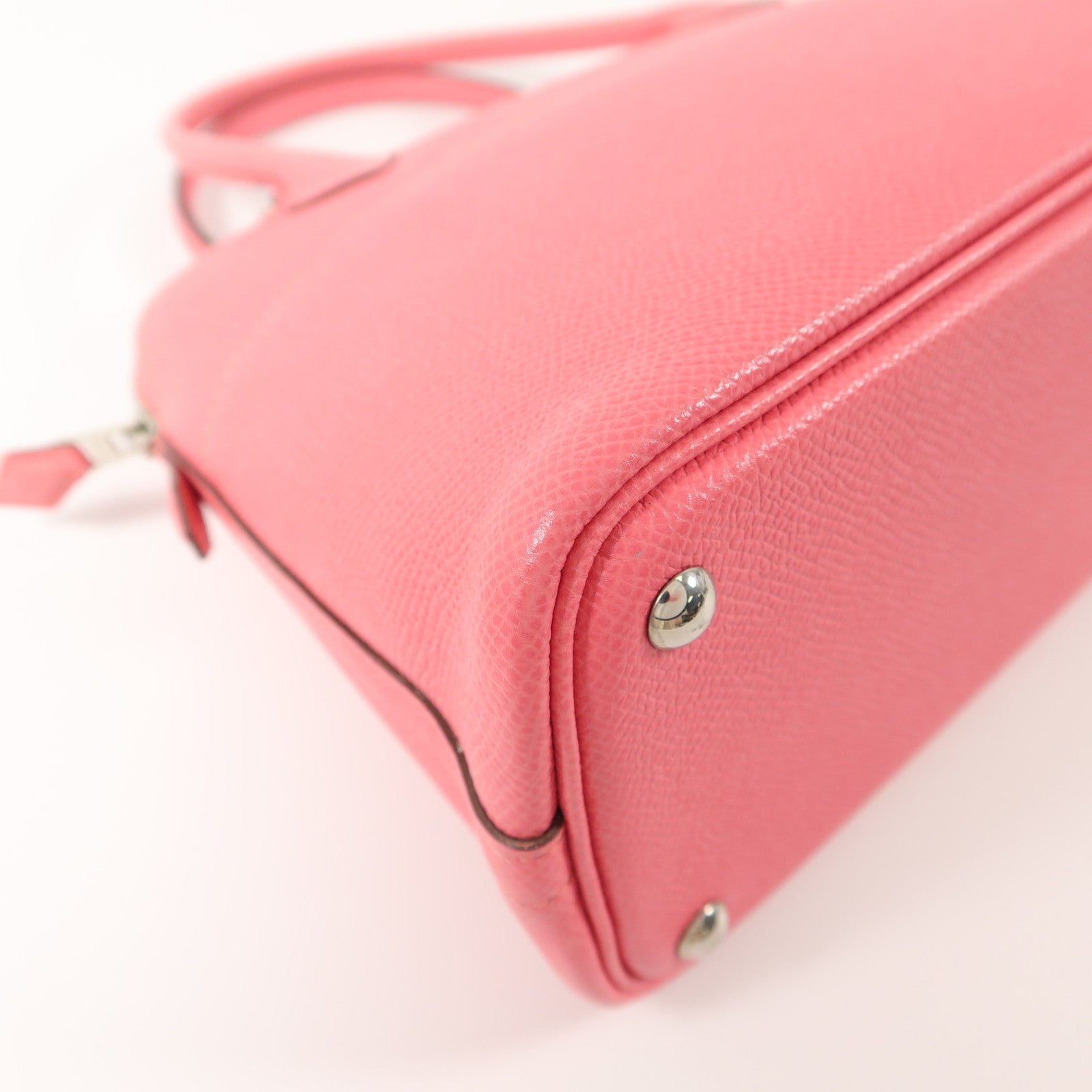 HERMES Epsom皮革Bolide 27手挽肩背兩用袋Rose Azalee