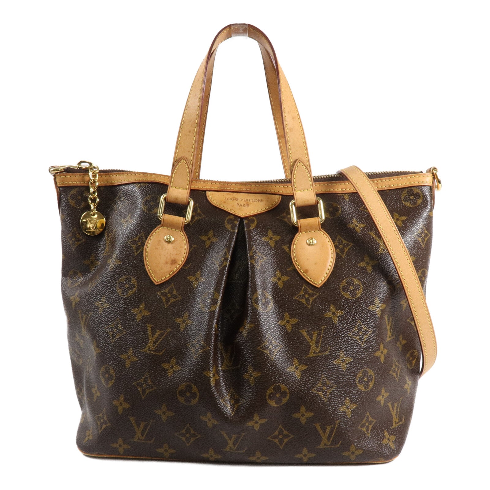 LOUIS VUITTON Monogram Palermo GM手挽肩背兩用袋棕色