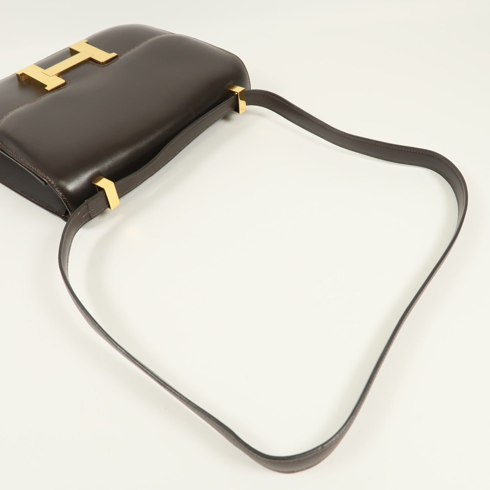 HERMES Box Calf皮革Constance 23金扣肩背袋