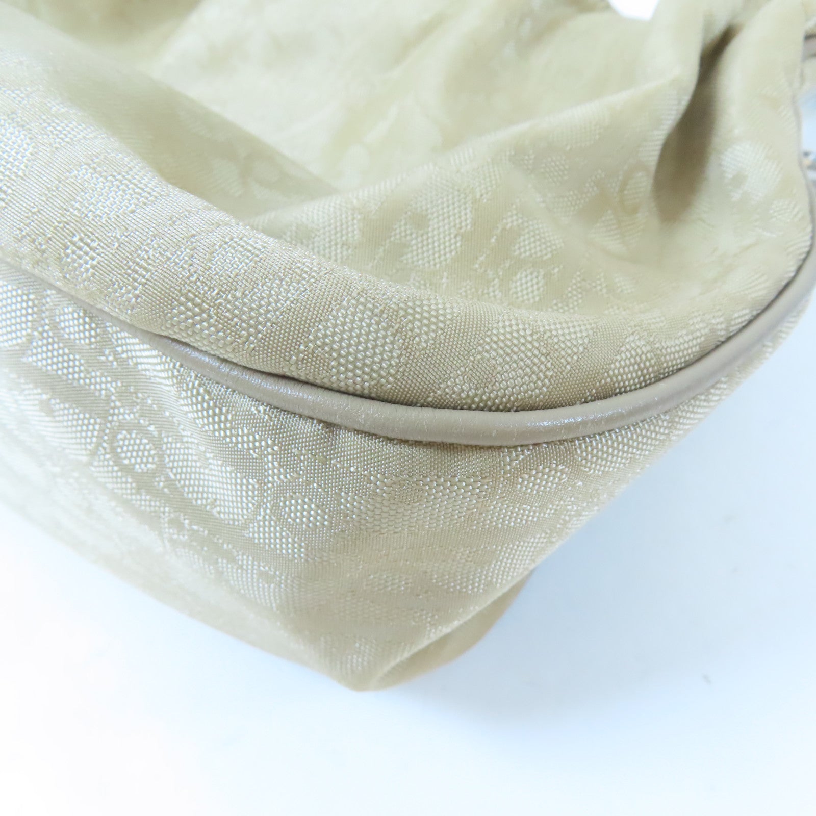 Dior 帆布Shoulder Bag銀扣肩背袋米色
