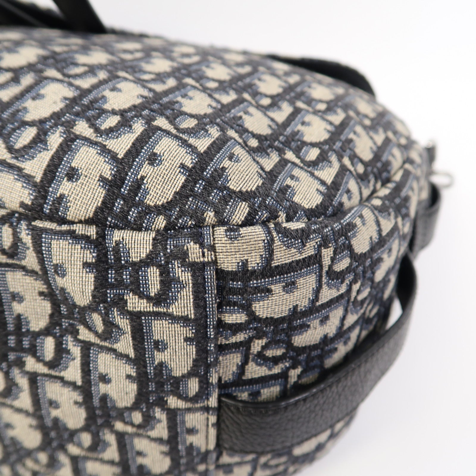 Dior 帆布Saddle Shoulder Bag銀扣肩背袋藍色