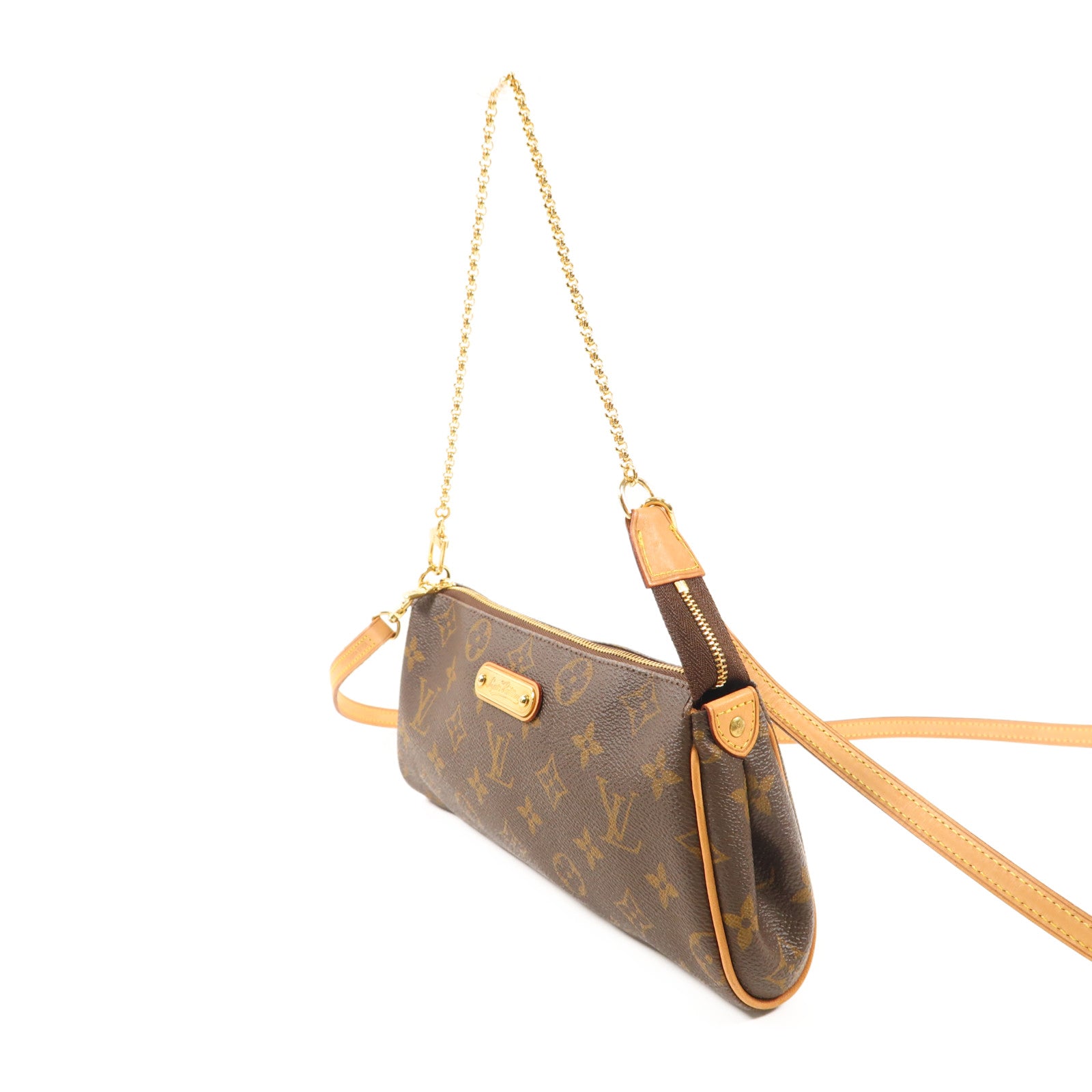 LOUIS VUITTON Monogram Eva金扣手挽肩背兩用袋棕色