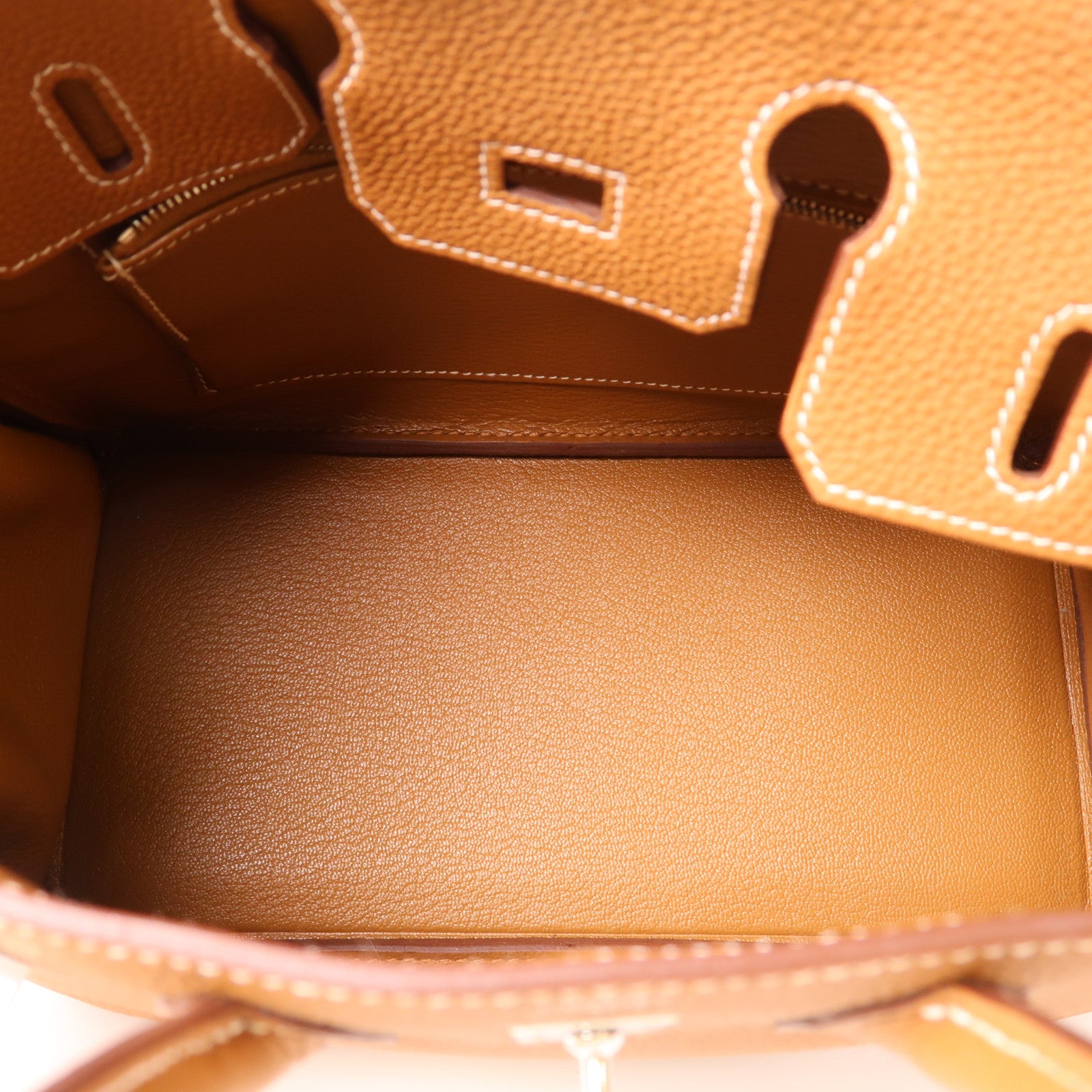 HERMES Togo皮革Birkin 25銀扣手挽袋Gold