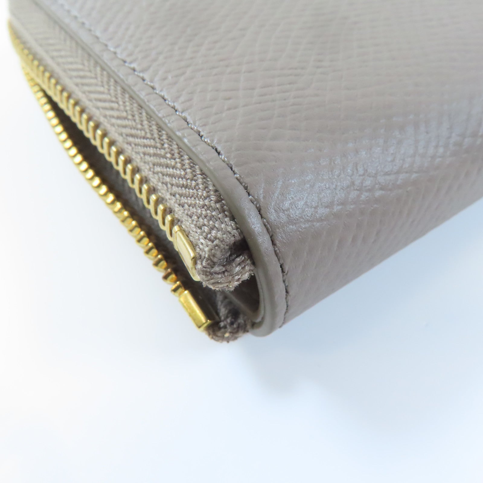 CELINE 牛皮皮革Small Zipped Wallet金扣錢包灰色