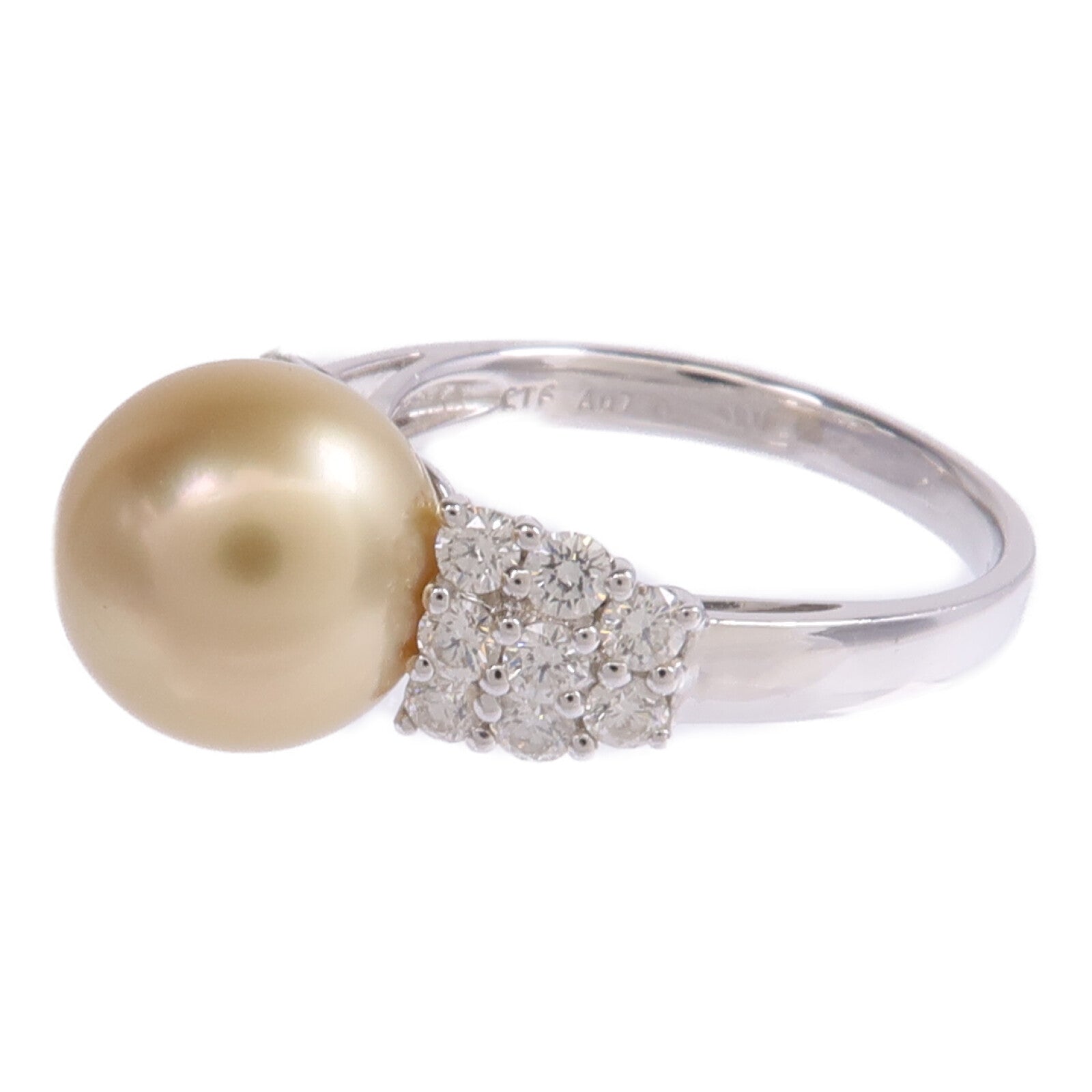 JEWELRY 【激減優惠】18K白金Pearl Diamond Ring珍珠/鑽石戒指US#5.5