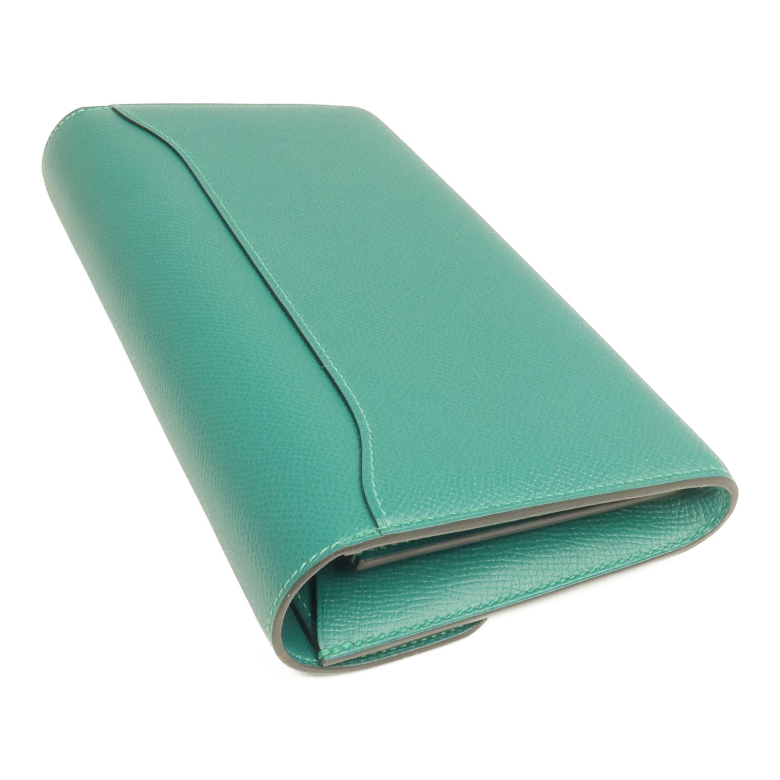 HERMES 【激減優惠】Epsom皮革Constance Wallet銀扣長錢包Malachite