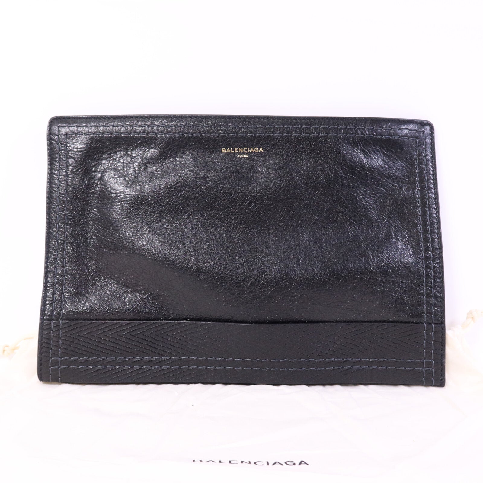 BALENCIAGA 牛皮皮革Clutch金扣手提包