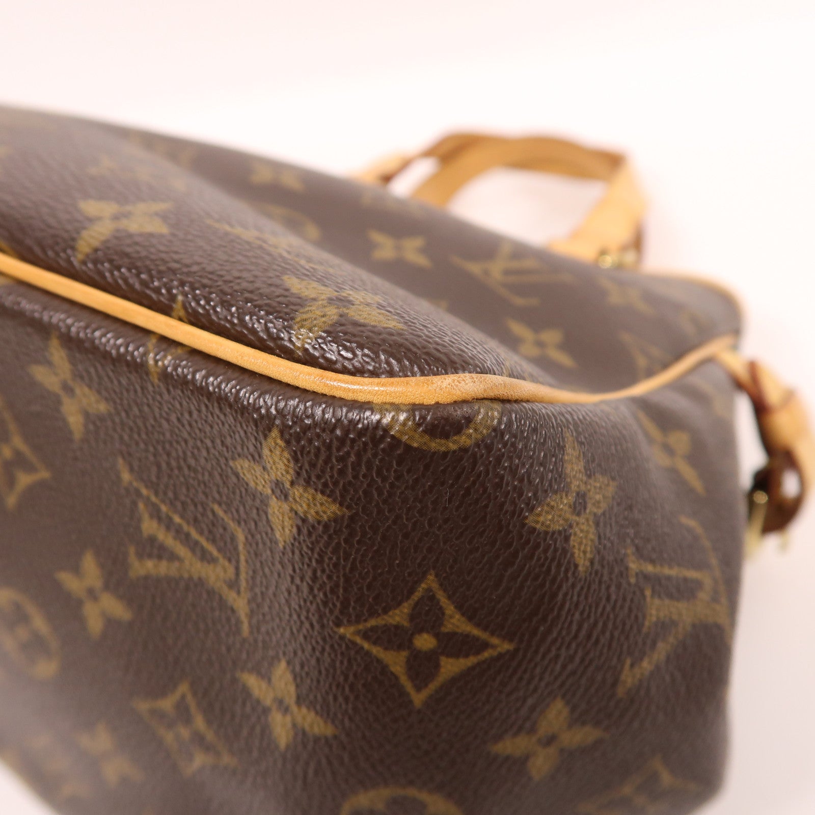 LOUIS VUITTON Monogram Batignolles金扣手挽袋棕色