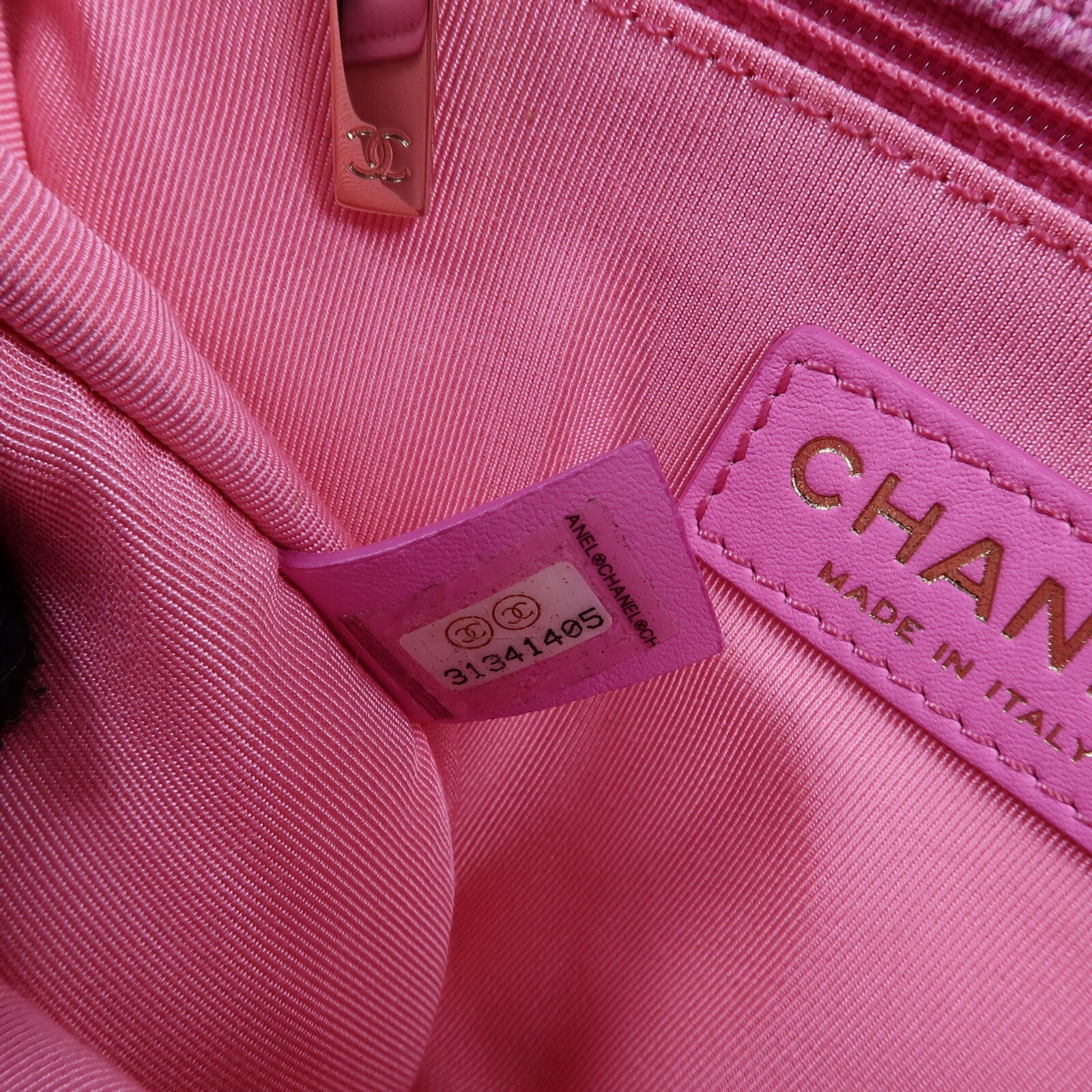 CHANEL 帆布Chain Shoulder Bag鏈帶肩背袋