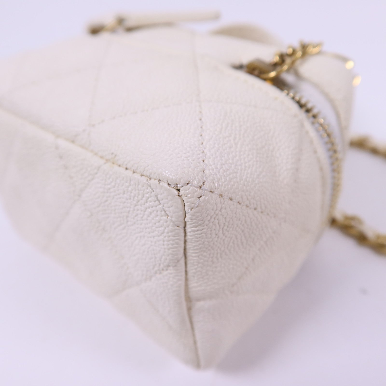 CHANEL 牛皮皮革Mini Chain Shoulder金扣手挽肩背兩用袋