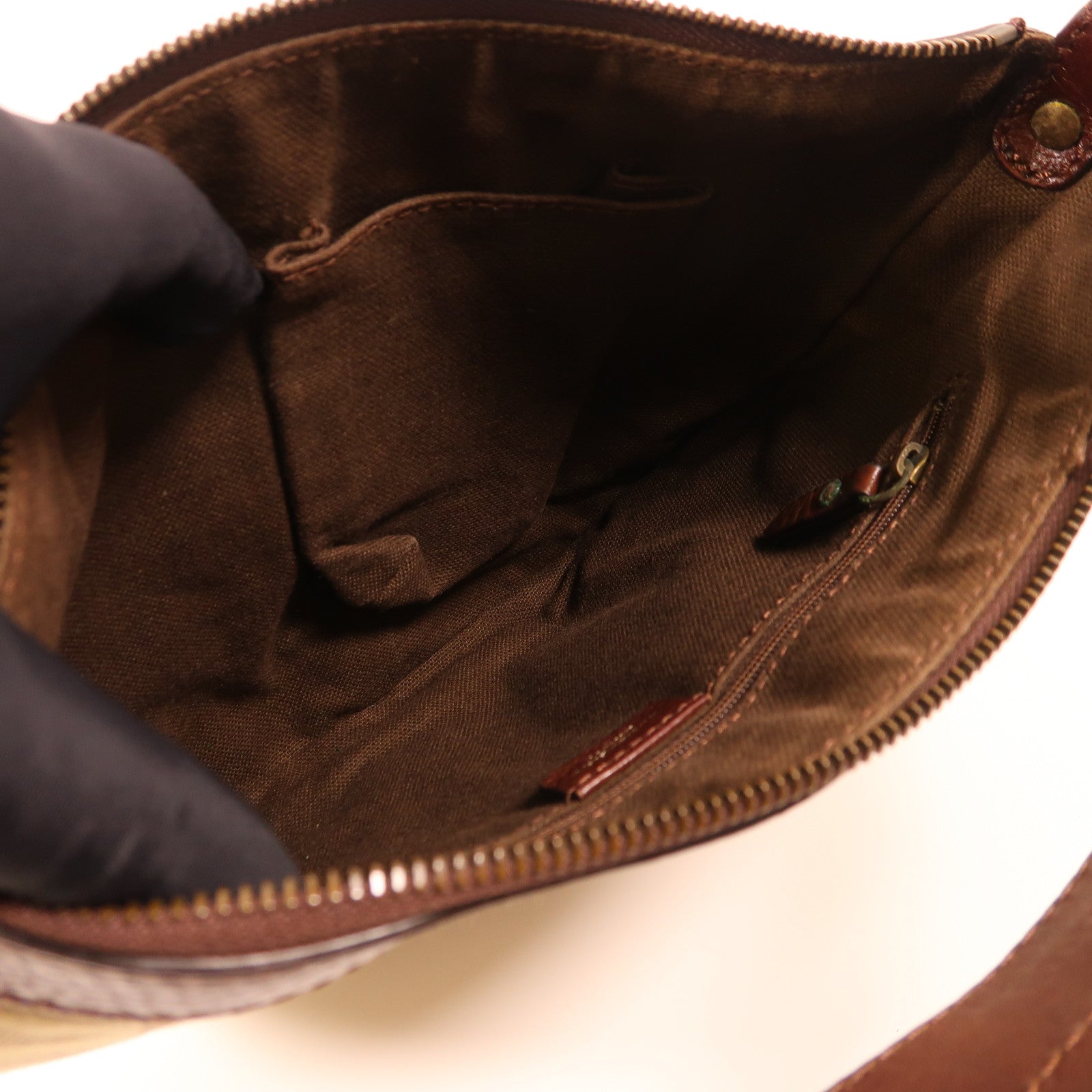 BURBERRY GHW Shoulder Bag Canvas Brown