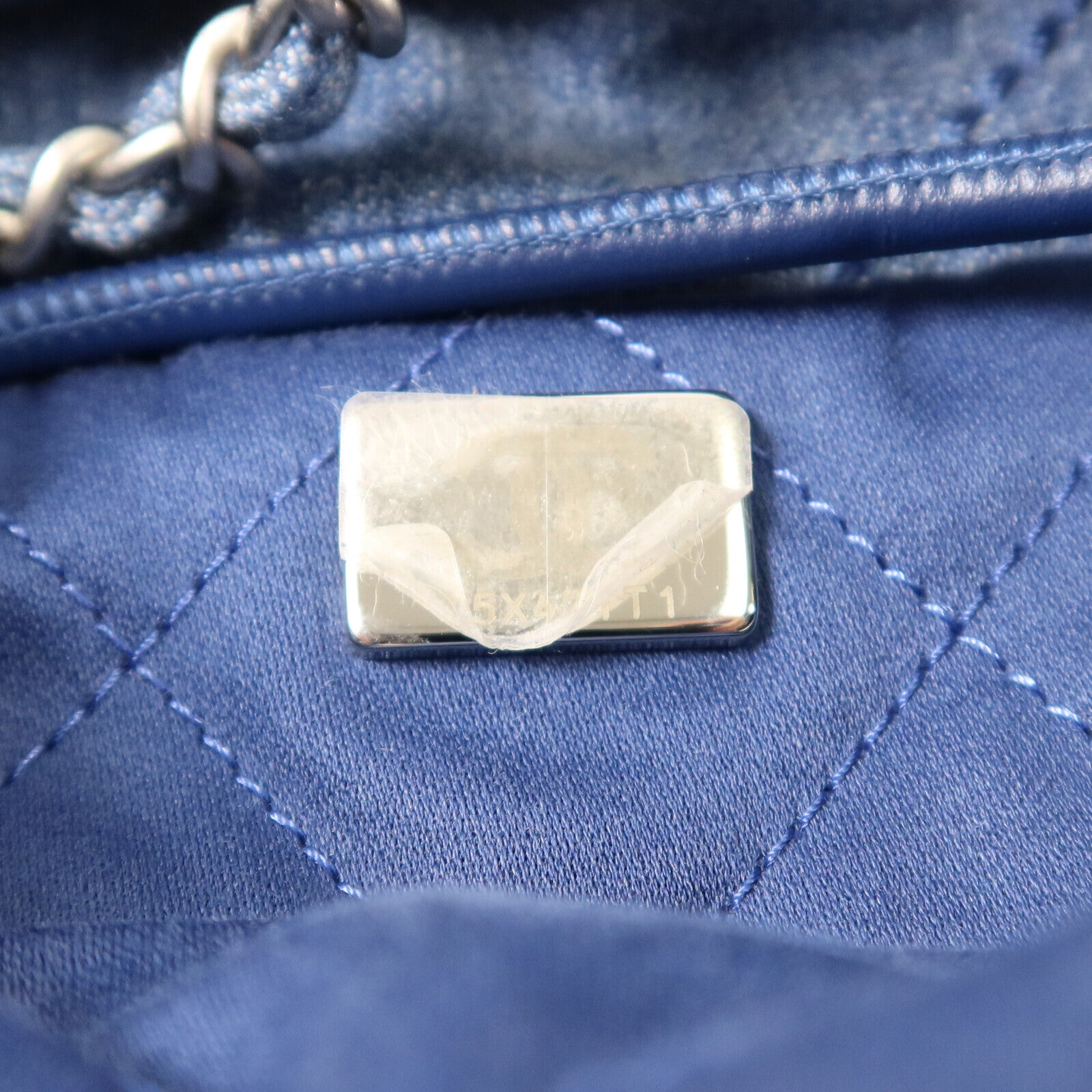 CHANEL 牛仔佈Chanel 22 Mini銀扣鏈帶手挽肩背兩用袋