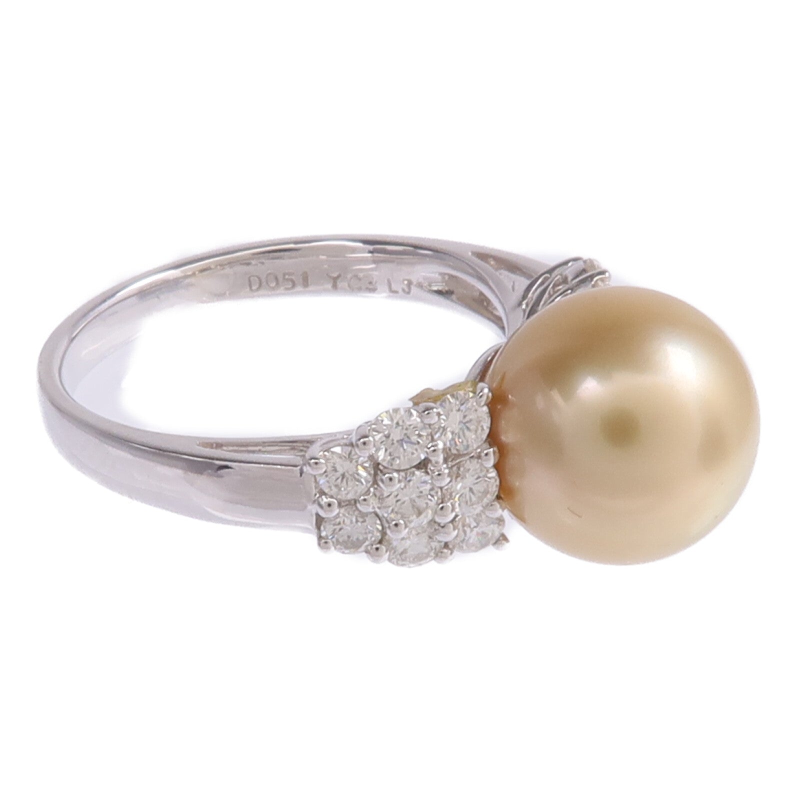 JEWELRY 【激減優惠】18K白金Pearl Diamond Ring珍珠/鑽石戒指US#5.5