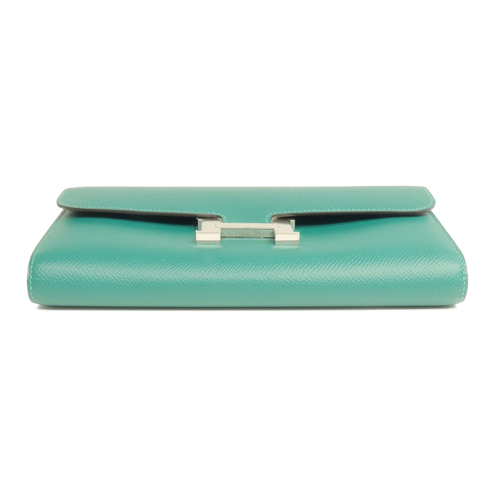 HERMES 【激減優惠】Epsom皮革Constance Wallet銀扣長錢包Malachite
