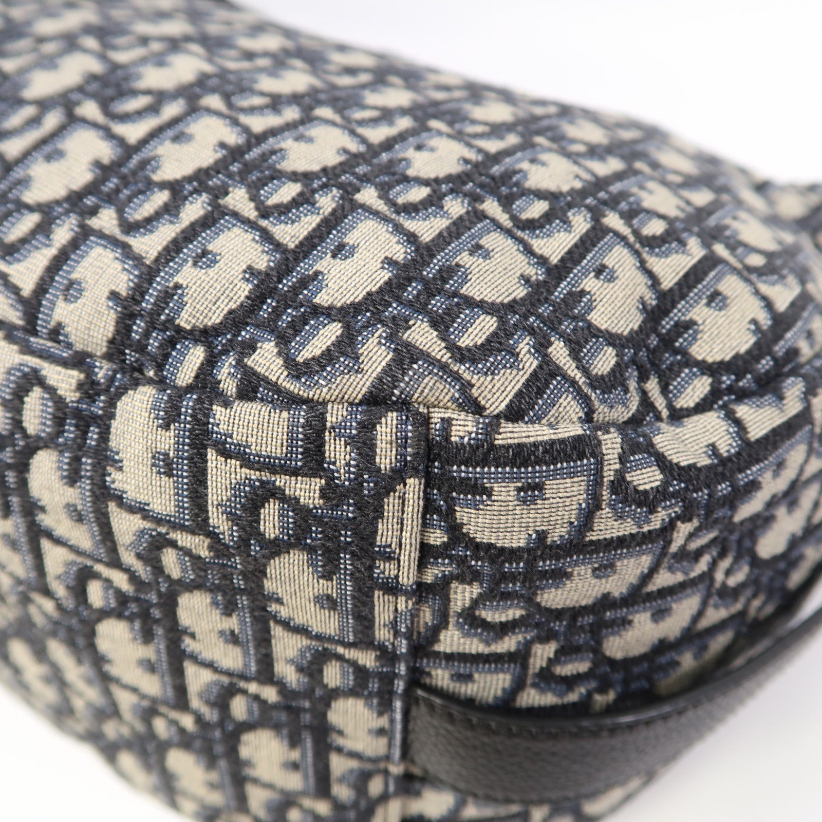 Dior 帆布Saddle Shoulder Bag銀扣肩背袋藍色