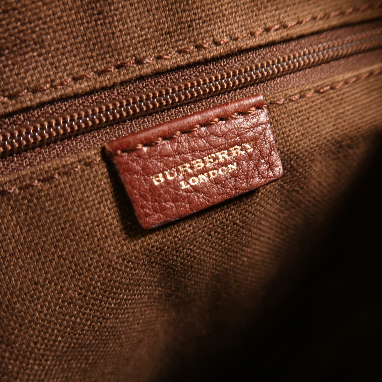 BURBERRY GHW Shoulder Bag Canvas Brown