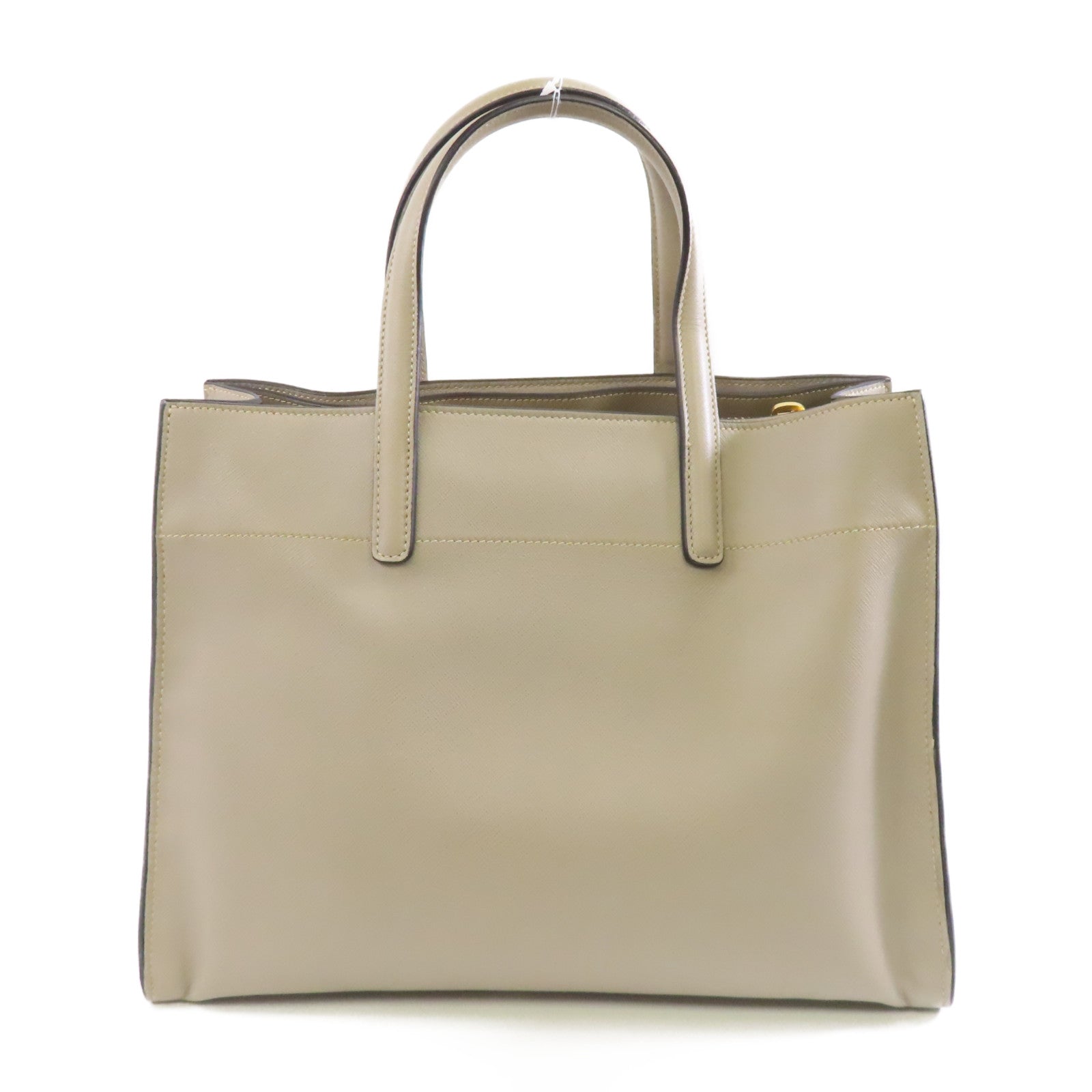 PRADA 牛皮皮革Shoulder Bag金扣手挽肩背兩用袋灰色