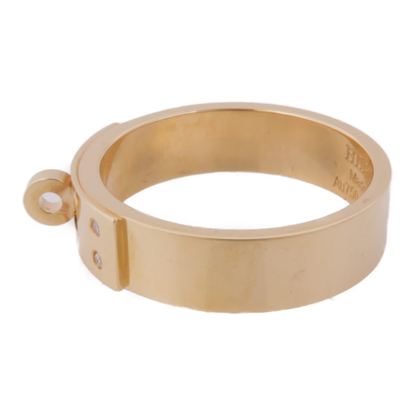 HERMES 18K玫瑰金Kelly Ring戒指Hermes#53/US#6.5