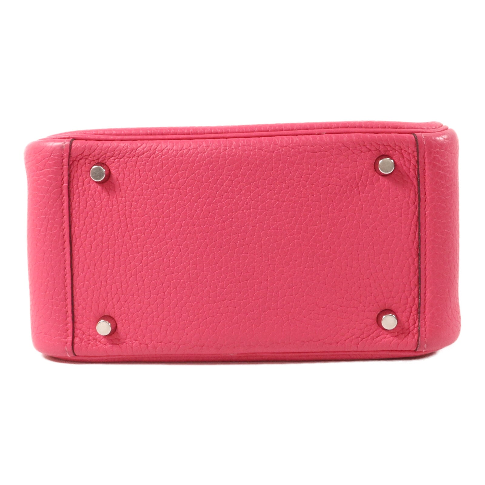 HERMES Clemence皮革Mini Lindy手挽肩背兩用袋Rose Mexico
