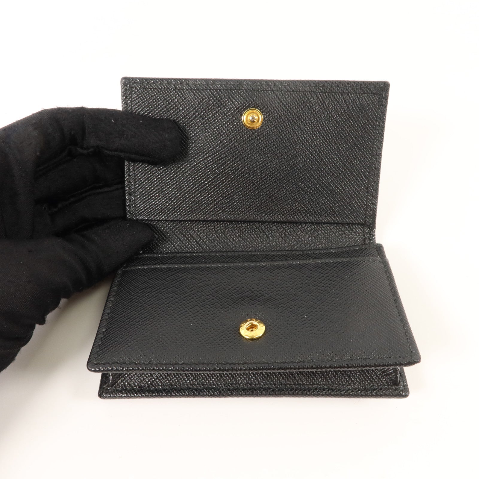 PRADA Saffiano皮革Card case金扣卡片套